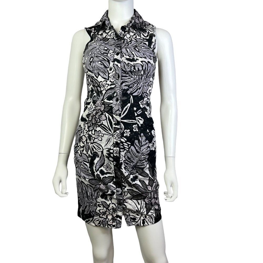 BCX Black Floral Bodycon Summer‎ Dress Size Small (H10170)